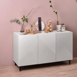 Jack 3 Door Large Sideboard - Geometric White - thumbnail 3