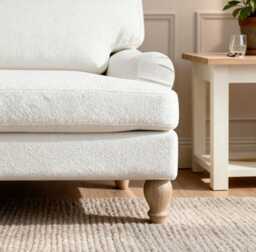 Brea 2 Seater Sofa - Oyster White with Whitewash Oak Legs - thumbnail 4