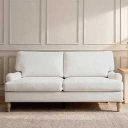 Brea 2 Seater Sofa - Oyster White with Whitewash Oak Legs