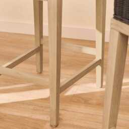 Reid Slate Grey Backless Bar Stools - Set of 2 - Whitewash Mindi Wood Legs - thumbnail 2