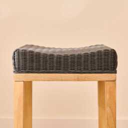 Reid Slate Grey Backless Bar Stools - Set of 2 - Whitewash Mindi Wood Legs - thumbnail 3