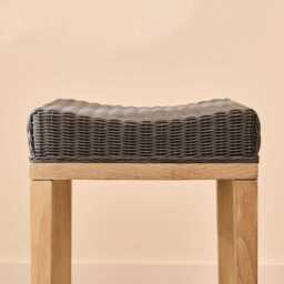 Reid Slate Grey Backless Bar Stools - Set of 2 - Whitewash Mindi Wood Legs - thumbnail 3
