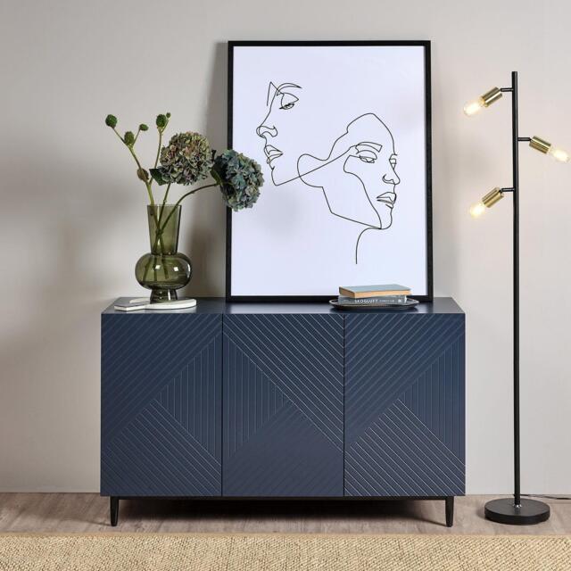 Jack 3 Door Large Sideboard - Geometric Blue - image 1