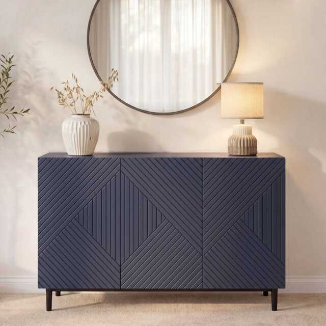 Jack 3 Door Large Sideboard - Geometric Blue - image 1