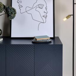 Jack 3 Door Large Sideboard - Geometric Blue - thumbnail 5