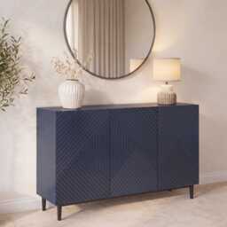 Jack 3 Door Large Sideboard - Geometric Blue - thumbnail 2