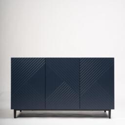 Jack 3 Door Large Sideboard - Geometric Blue - thumbnail 4