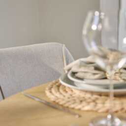 Farren Whitewash Oak Oval Dining Table Set - 6 Seater - Freya Sand Dining Chairs - Whitewash Oak Legs - thumbnail 5