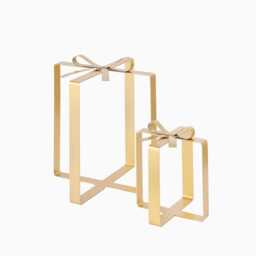 Falun Metal Present Ornaments - Set of 2 - Gold - thumbnail 6