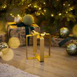 Falun Metal Present Ornaments - Set of 2 - Gold - thumbnail 4