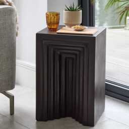Karasi Black Concrete Side Table