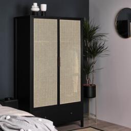 Charlie Double Wardrobe - Black - thumbnail 1