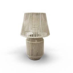 Bari White Cotton String Table Lamp
