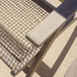 Akira Wooden Garden Rope Folding Bench - thumbnail 6