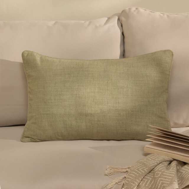 Camber 35x55cm Garden Scatter Cushion Cover - Sage Green with Green Piping - image 1