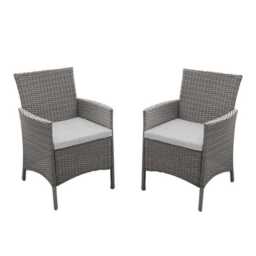 Marston 8 Seater Rattan Garden Dining Set - Grey - Glass Top - thumbnail 6