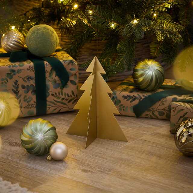 Falun 19cm Metal Tree Ornament - Gold - image 1
