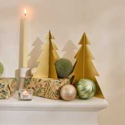 Falun 19cm Metal Tree Ornament - Gold - thumbnail 4