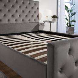 Cavill Fabric King Size Bed - Grey - thumbnail 5