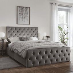 Cavill Fabric King Size Bed - Grey