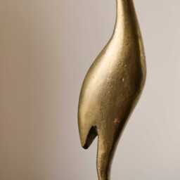 Elstead 41cm Metal Crane Ornament - Gold - thumbnail 3