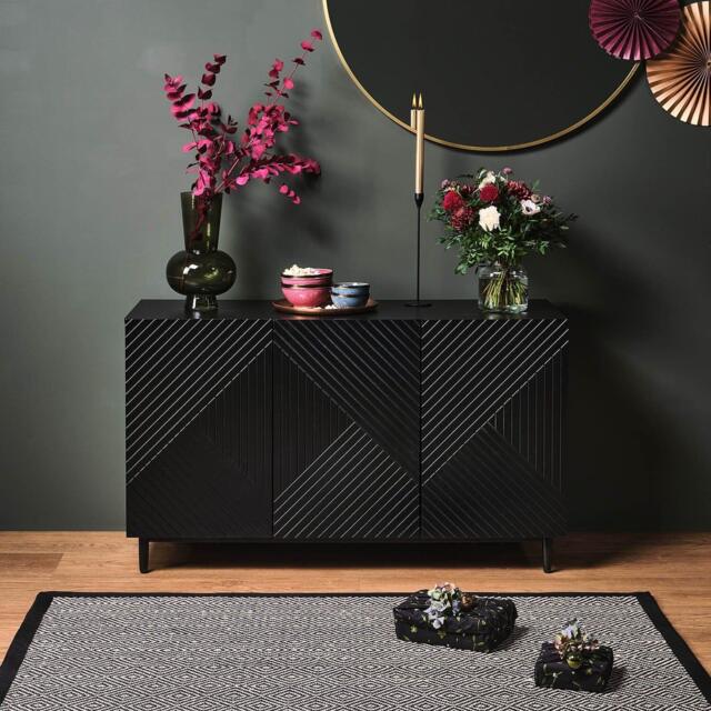 Jack 3 Door Large Sideboard - Geometric Black - image 1