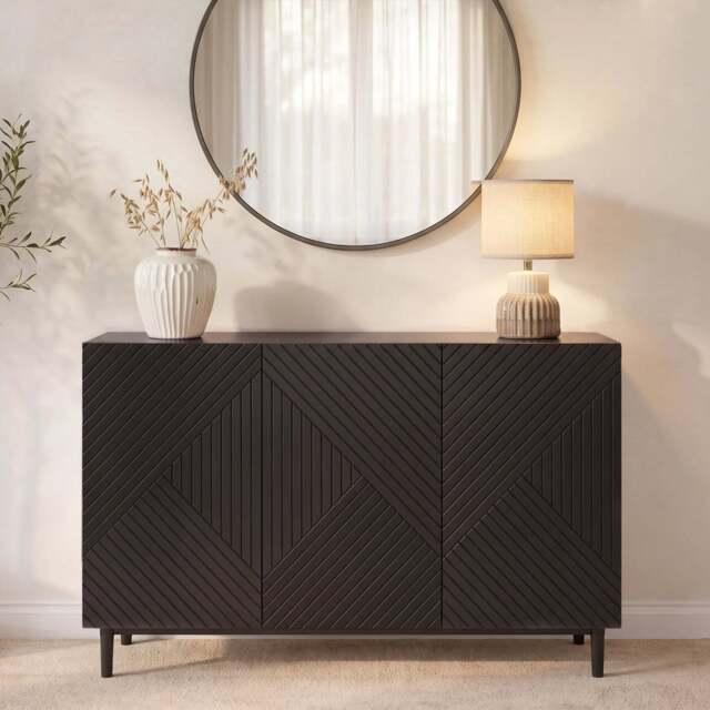 Jack 3 Door Large Sideboard - Geometric Black - image 1