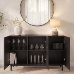 Jack 3 Door Large Sideboard - Geometric Black - thumbnail 3