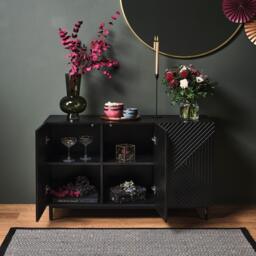 Jack 3 Door Large Sideboard - Geometric Black - thumbnail 2