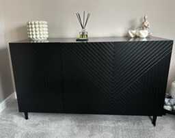 Jack 3 Door Large Sideboard - Geometric Black - thumbnail 4