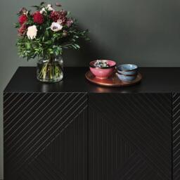 Jack 3 Door Large Sideboard - Geometric Black - thumbnail 3