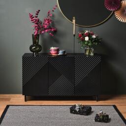 Jack 3 Door Large Sideboard - Geometric Black