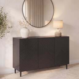 Jack 3 Door Large Sideboard - Geometric Black - thumbnail 2