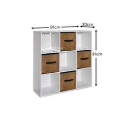 Cara 9 Cube Storage Unit & 4 Jute Handled Box Drawers - thumbnail 6