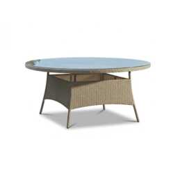 Kemble 8 Seater Round Rattan Garden Dining Set with Kemble/Marston Dining Chairs - Light Grey - thumbnail 5