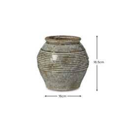 Evora 16cm Ceramic Vase - Sea Blue - thumbnail 4