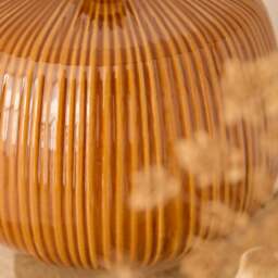 Tongham Saffron Yellow Ceramic Table Lamp & Coningsby Taupe Cotton Lampshade - 40cm - thumbnail 5
