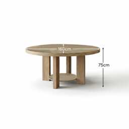 Marlon Whitewash Oak Round Dining Table - Large - thumbnail 5