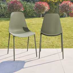 Wren Olive Green Garden Chairs - Set of 2 - thumbnail 2
