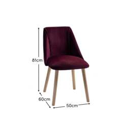 Freya Burgundy Red Dining Chairs - Set of 2 - Whitewash Legs - thumbnail 5