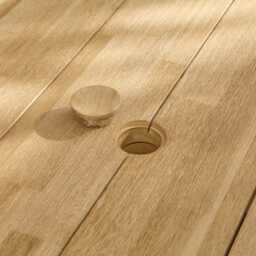 Willow Round Wooden Garden Table - Brushed Light Acacia - thumbnail 4