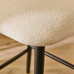 Freya Light Beige Boucle Bar Stool -  Black Legs - thumbnail 4