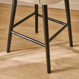 Freya Light Beige Boucle Bar Stool -  Black Legs - thumbnail 3