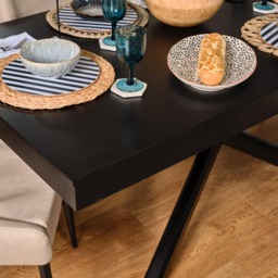 Amelia Black Extendable Dining Table Set - 6 Seater - Mabel Black Spindle Back Chairs - thumbnail 5