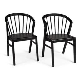 Amelia Black Extendable Dining Table Set - 6 Seater - Mabel Black Spindle Back Chairs - thumbnail 2