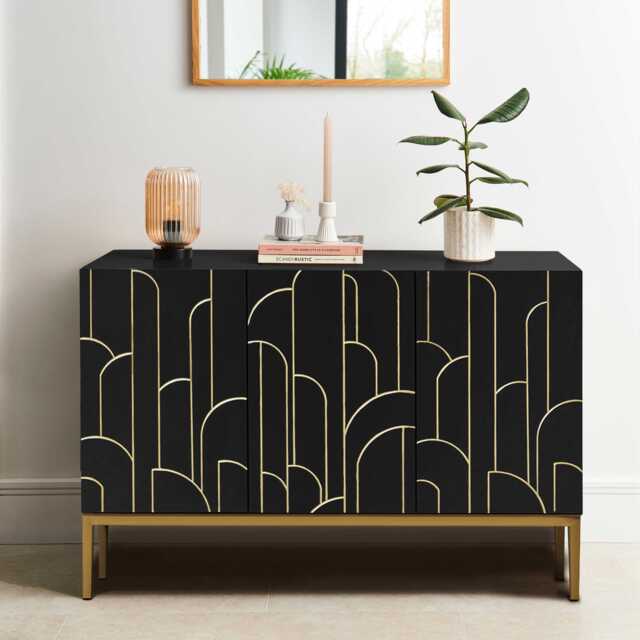 Gatsby 3 Door Sideboard - Noir Black - image 1