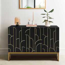 Gatsby 3 Door Sideboard - Noir Black - thumbnail 1