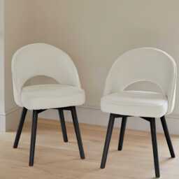 Marilyn Boucle Dining Chairs - Set of 2 - Black Oak Legs - thumbnail 1