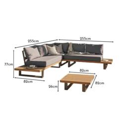 Shiva Garden Corner Sofa Set - Grey - thumbnail 4