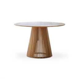 Willow Pale Oak  Dining Table Set - 4 Seater - Freya Blue Dining Chairs - Whitewash Legs - thumbnail 6